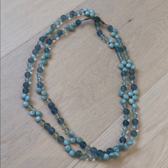 Henri Bendel style long glass bead necklace - Picture 2 of 8